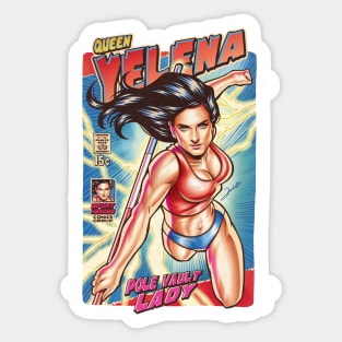 Pole Vault Lady Sticker